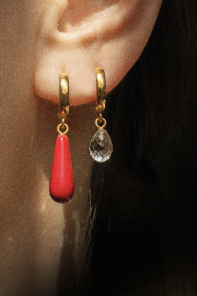 crystal hoop gold by Neinties on thegreenlabels.com