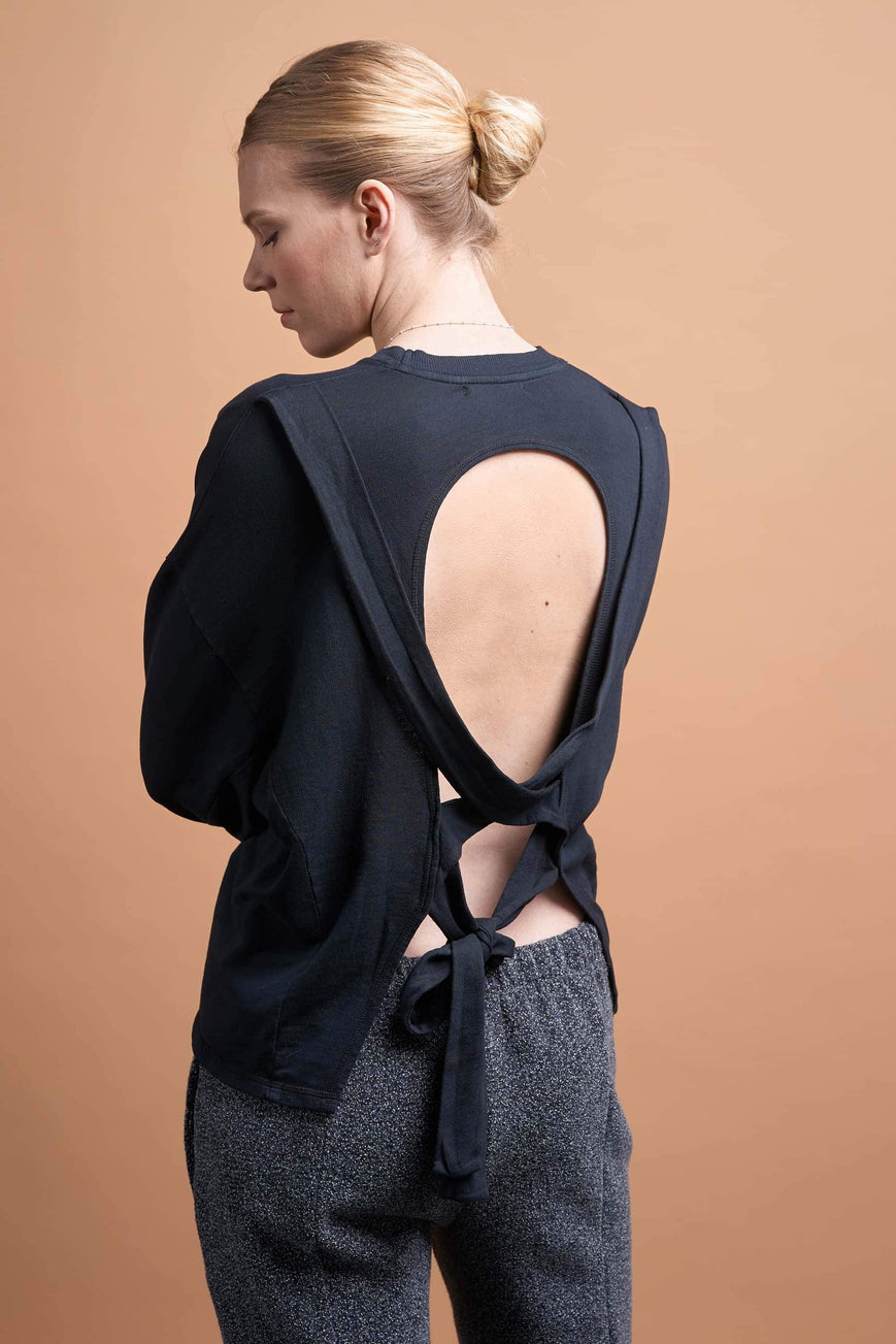 cross back straps sweater black by Friday's Project on thegreenlabels.com