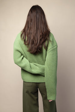 shop dash knit sweater green by By Signe at thegreenlabels