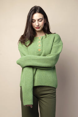 shop dash knit sweater green by By Signe at thegreenlabels