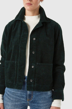 shop ota demin shirt jacket green corduroy by Kings of Indigo at thegreenlabels