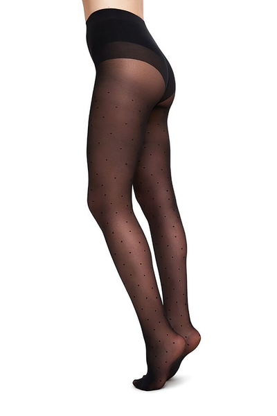 doris dot stockings tights black by Swedish Stockings