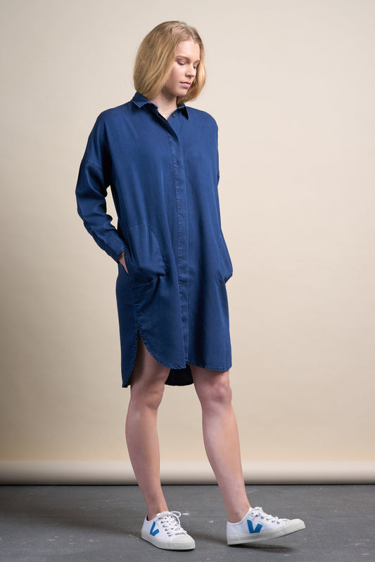 Dresses - Juliana Dress Blue Tencel <br> By Kings Of Indigo