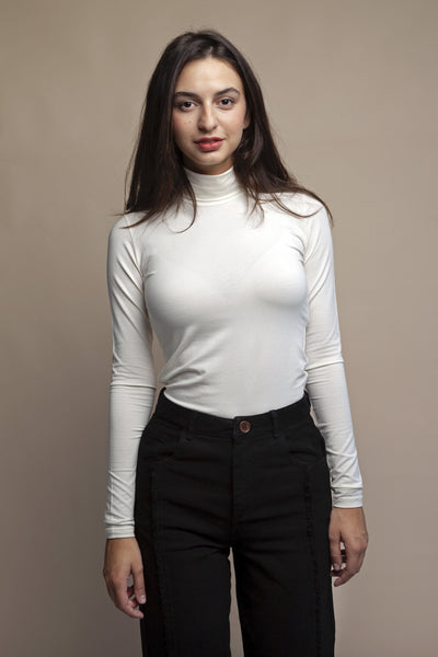 shop eden long sleeve top ecru by Frisur at thegreenlabels