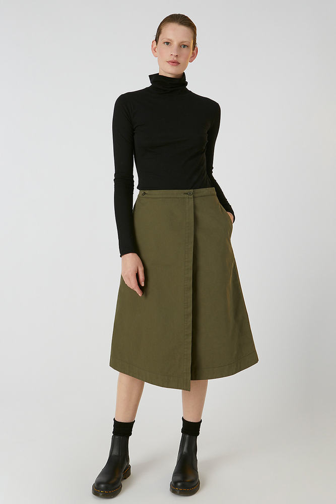 villaa skirt moss green <br> by ARMEDANGELS