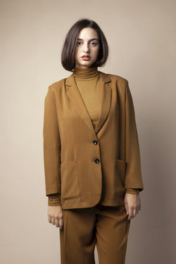 shop hedda blazer golden olive tencel by Frisur at thegreenlabels