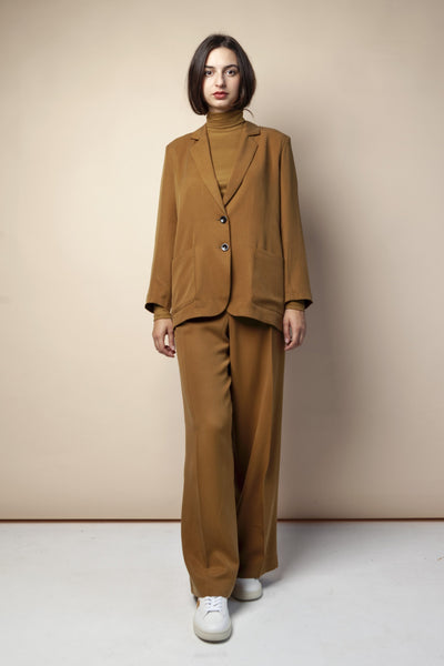 shop hedda blazer golden olive tencel by Frisur at thegreenlabels