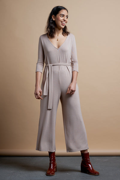 Jumpsuits - Long Sleeve Jumpsuit Sand <br> By Cossac