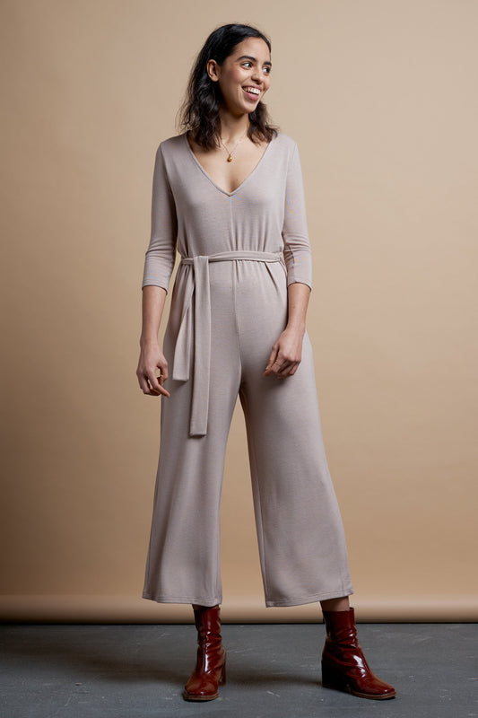 Jumpsuits - Long Sleeve Jumpsuit Sand <br> By Cossac