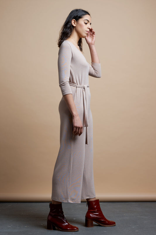 Jumpsuits - Long Sleeve Jumpsuit Sand <br> By Cossac