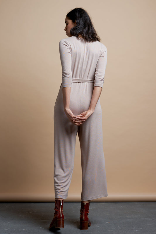 Jumpsuits - Long Sleeve Jumpsuit Sand <br> By Cossac