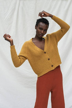 anna wool cardigan mustard