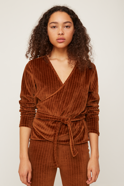 kimono top brown by rita row on thegreenlabels.com