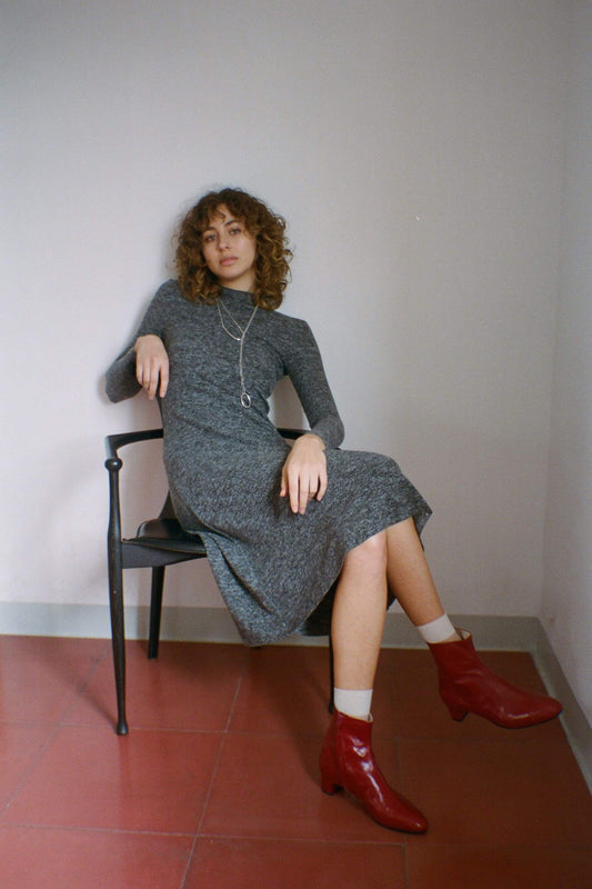 knit dress grey by Cossac on thegreenlabels.com