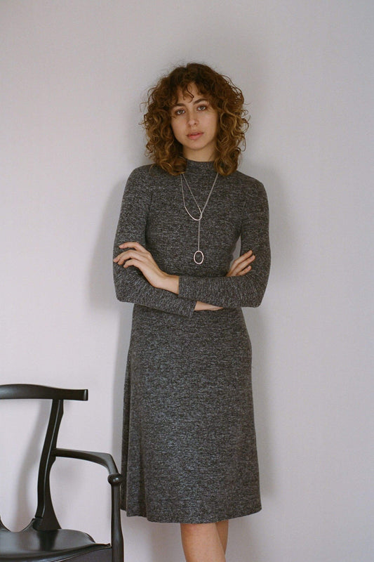 knit dress grey by Cossac on thegreenlabels.com