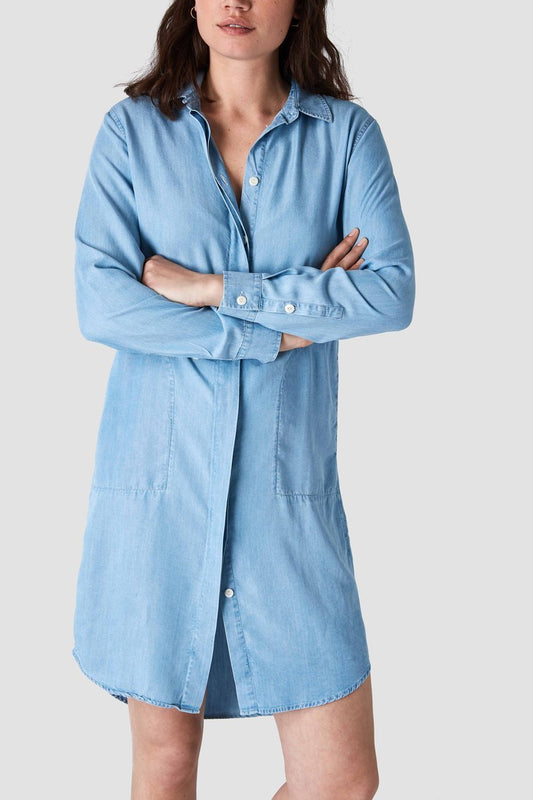 priscilla shirt dress blue by Kings Of Indigo at thegreenlabels