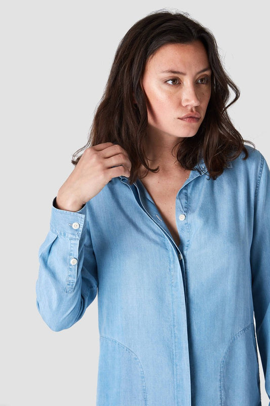 priscilla shirt dress blue by Kings Of Indigo at thegreenlabels