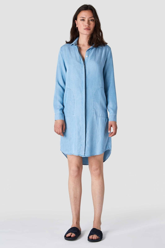 priscilla shirt dress blue by Kings Of Indigo at thegreenlabels