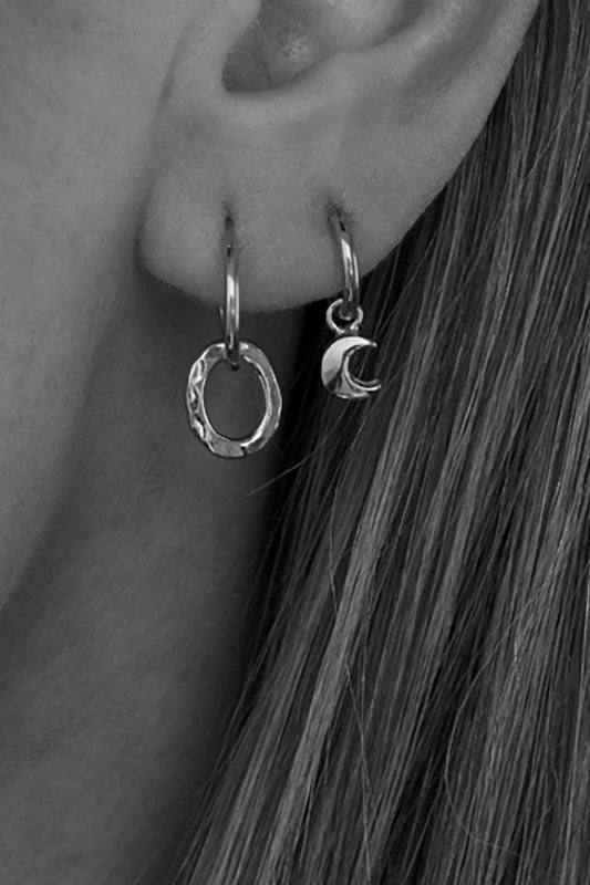 ocean earring hoop sterling silver by Neinties on thegreenlabels.com