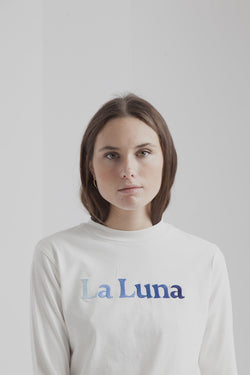 la Luna long sleeve white tee