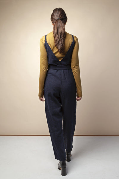 shop laoura jumpsuit eco deep sea flannel by Frisur at thegreenlabels