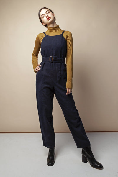 shop laoura jumpsuit eco deep sea flannel by Frisur at thegreenlabels