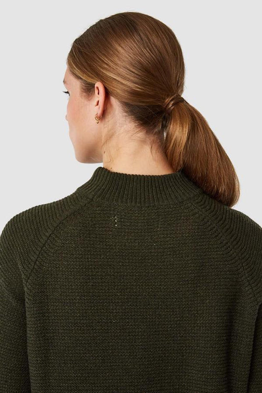 shop lorraine knitted dress military green by Kings of Indigo at thegreenlabels