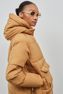 Shop lyndon down jacket brown sugar by Embassy of Bricks and Logs at thegreenlabels