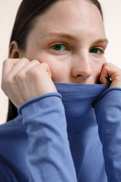 shop malenaa secondskin top dove blue by armedangels on thegreenlabels.com