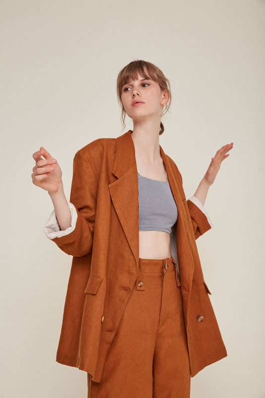 martia blazer camel by Rita Row at thegreenlabels