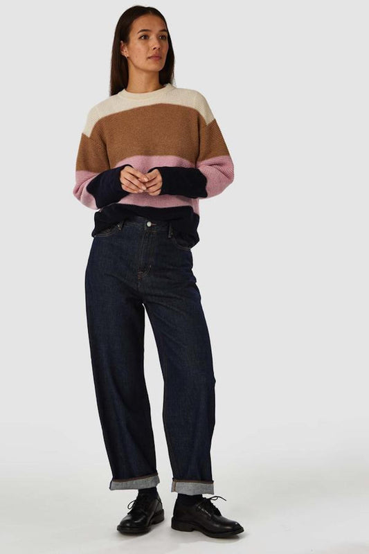 shop may sweater stripe bold pink by kings of indigo at thegreenlabels
