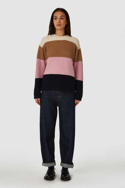 shop may sweater stripe bold pink by kings of indigo at thegreenlabels