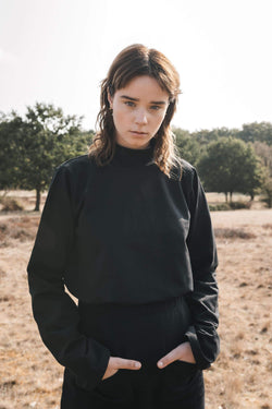 highneck sweatshirt black by Signe on thegreenlabels.com