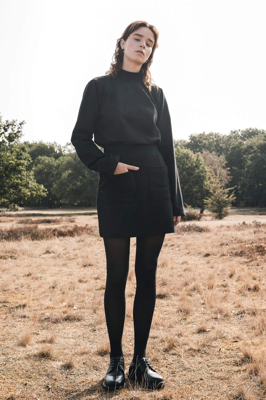 highneck sweatshirt black by Signe on thegreenlabels.com