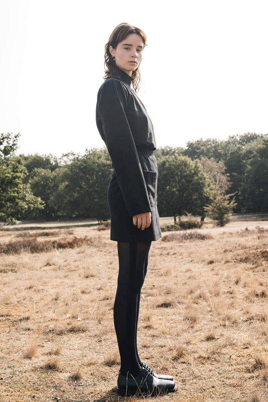 highneck sweatshirt black by Signe on thegreenlabels.com