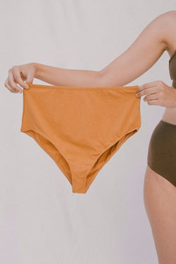 high waisted brief pumpkin by Nude Label on thegreenlabels