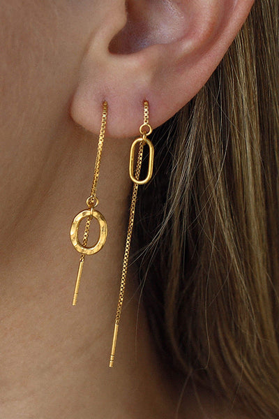 ocean string earring gold by Neinties on thegreenlabels.com