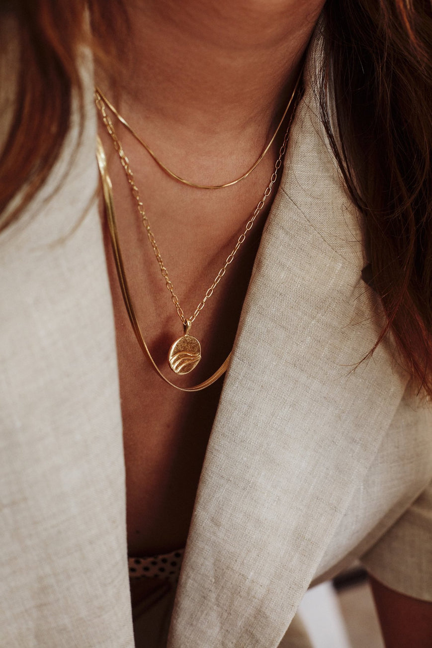 shop oval necklace gold by flawed at thegreenlabels