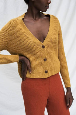 anna wool cardigan mustard