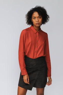 shop maya blouse barn red by j-lab3l at thegreenlabels