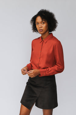 shop maya blouse barn red by j-lab3l at thegreenlabels