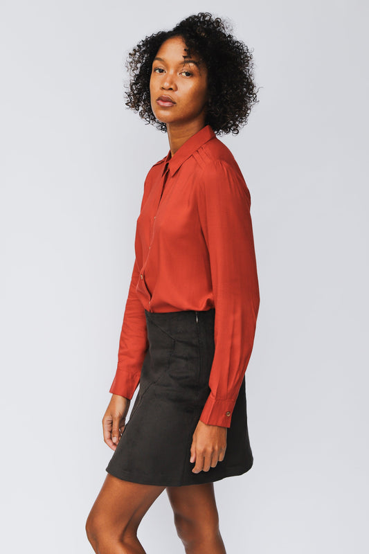 shop maya blouse barn red by j-lab3l at thegreenlabels