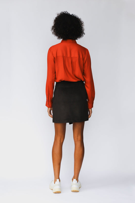 shop mini skirt guadalupe brownblack by Jan 'n june at thegreenlabels