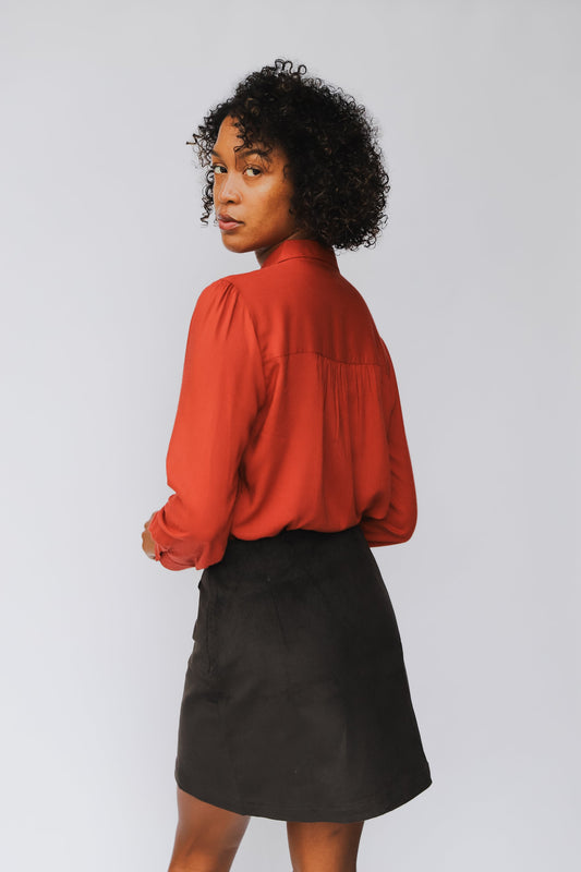 shop maya blouse barn red by j-lab3l at thegreenlabels