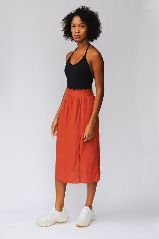 shop bodhi midi skirt barn red by J-LAB3L at thegreenlabels