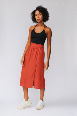 shop bodhi midi skirt barn red by J-LAB3L at thegreenlabels
