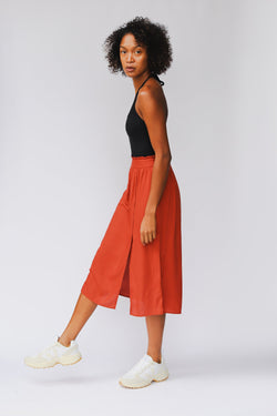 shop bodhi midi skirt barn red by J-LAB3L at thegreenlabels
