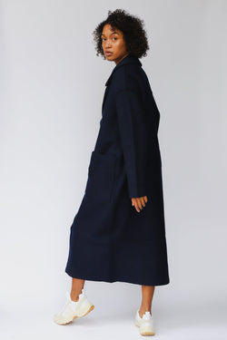 shop carran coat navy by LangerChen at thegreenlabels