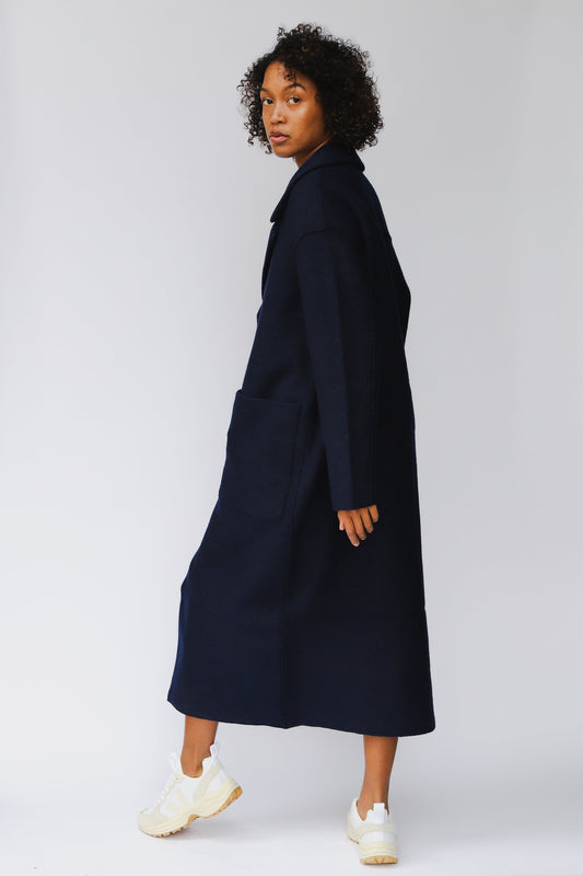 shop carran coat navy by LangerChen at thegreenlabels