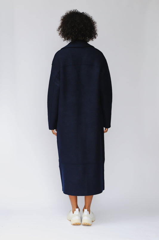 shop carran coat navy by LangerChen at thegreenlabels